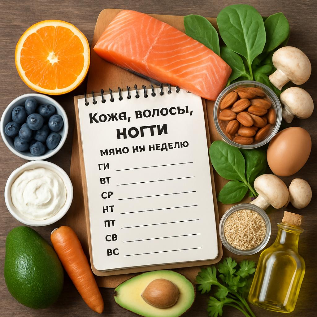 Кожа, волосы, ногти: меню на неделю для красоты. Меню на неделю и продукты-опоры Кожа, волосы, ногти: меню на неделю для красоты. Меню на неделю и продукты-опоры