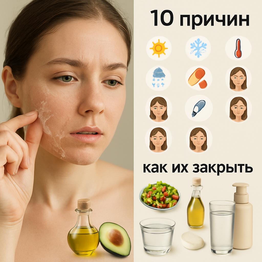 Шелушение кожи: 10 причин и как их закрыть. Питание и базовые шаги Шелушение кожи: 10 причин и как их закрыть. Питание и базовые шаги