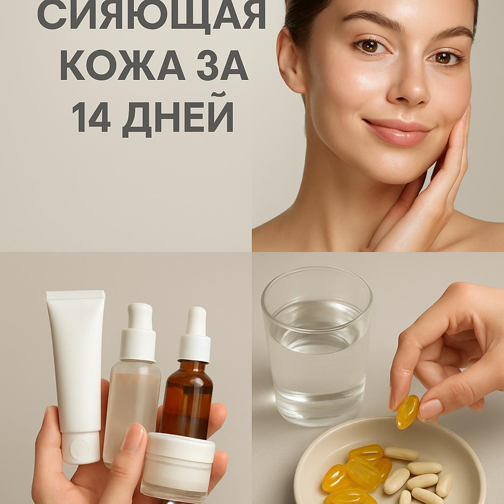 Сияющая кожа за 14 дней: пошаговый уход и нутриенты, честный план эксперта